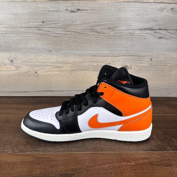 Nike Air Jordan 1 Mid Mens Size 9 Starfish White Sail Black DQ8426 801 - Picture 7 of 9